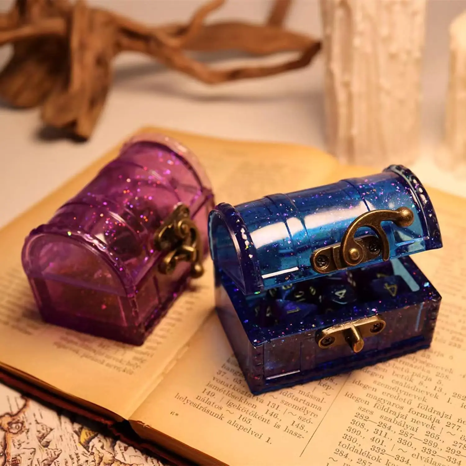 Gaming Accessories Box - 잠금 클램프가 있는 주사위 상자 몰드,