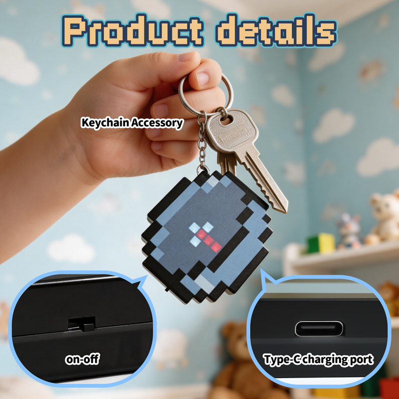 Gaming Accessories Girls - 2026 신형 충전식 픽셀 나침반 열쇠고리